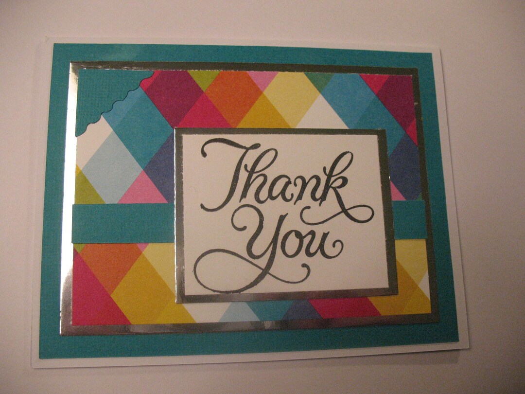 Bright Colored Handmade Thank You Card - Etsy