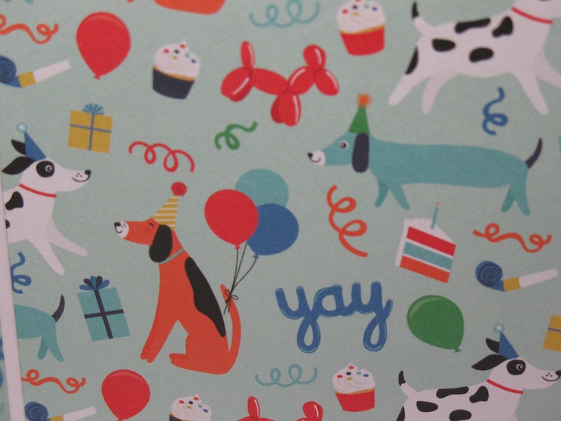 Cute 6 Doggie Birthday Note Cards party,