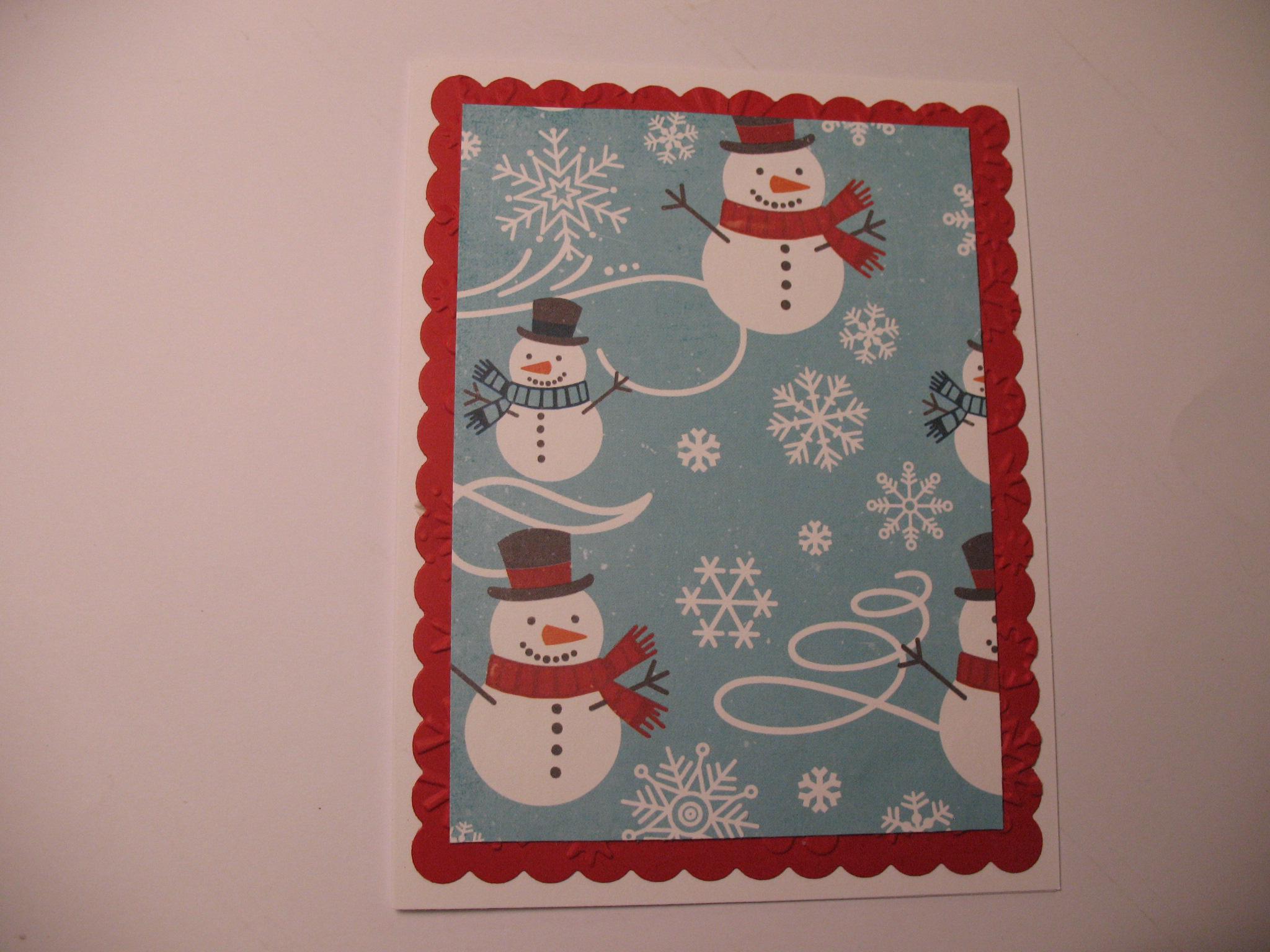 Cute Handmade Snowman Note Card, Snowflakes, Christmas, Warm Winter ...