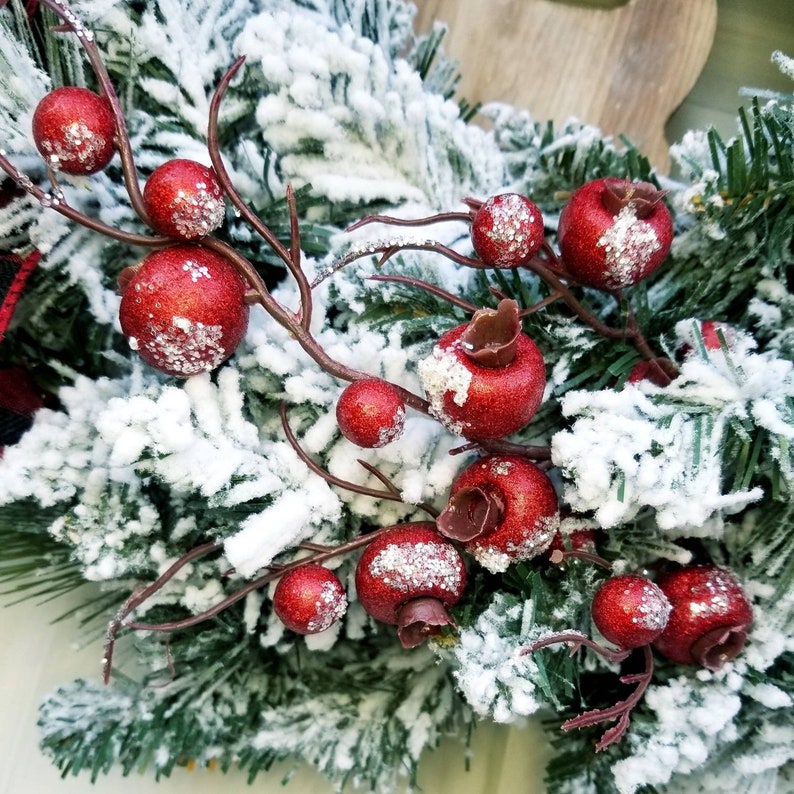Evergreen wreath Free Shipping Deer Christmas Wreath Holiday Wreath Wreath with snow Rustic Christmas Wreath Best Christmas Wreath