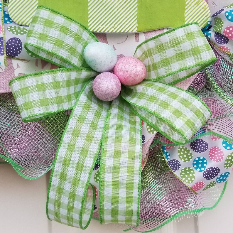 Easter decor screen door Easter wreath front door decor Easter eggs Easter bunny decor spring decor storm door wreath Spring wreath