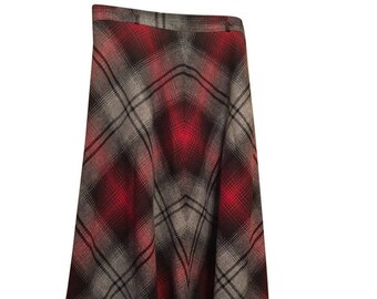 Vintage Wool A-Line Plaid Skirt