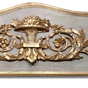 french vintage french decor Louis xv  panel pediment wall panel  Goldlesf pediments  Pediment  Pediment wood paneling