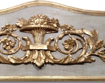 french vintage french decor Louis xv  panel pediment wall panel  Goldlesf pediments  Pediment  Pediment wood paneling