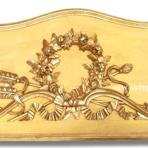 french vintage french decor Door pediment wall panel  Goldlesf pediments  Pediment  Pediment wood paneling