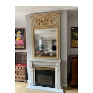 French Trumeau mirror Louis XVI antic trumeau mirror. french fireplace mirror Fireplace trumeau mirror style LOUIS XVI french antique mirror