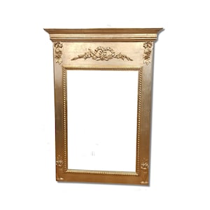 Trumeau Mirror Louis XV with a knot decoration. Identical reproduction of a fireplace mirror trumeau. French vintage decoration