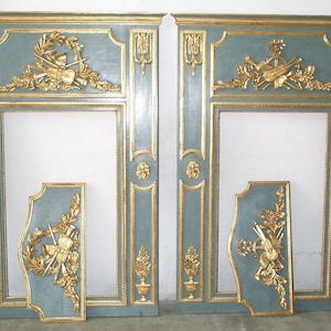 Paire of French Trumeau mirror Louis XVI antic trumeau mirror. french fireplace mirror Fireplace trumeau mirror style LOUIS XVI