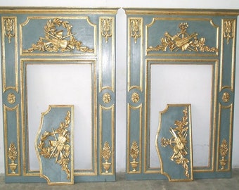 Paire of French Trumeau mirror Louis XVI antic trumeau mirror. french fireplace mirror Fireplace trumeau mirror style LOUIS XVI