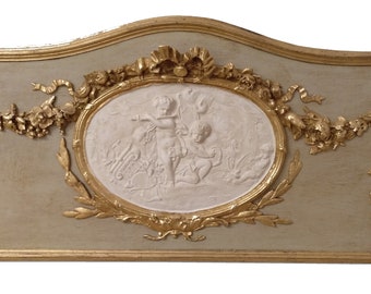 French Antique vintage French decor Door panel pediment wall panel  Goldlesf french decor pediments. Pediment wood paneling. French vintage