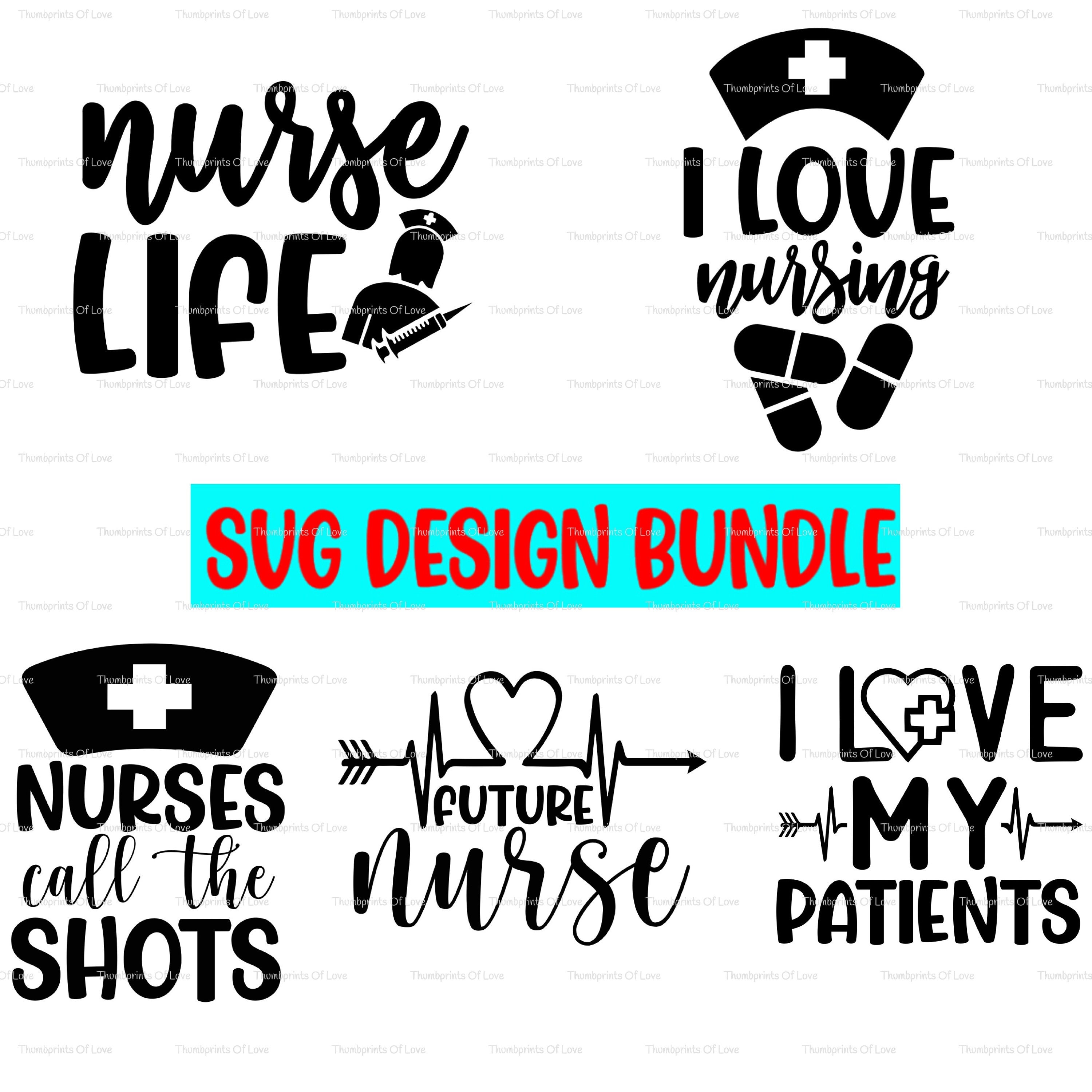SVG Nurse Bundle, 5 Svg Dxf Eps Png Files, SVG Files for Cricut ...