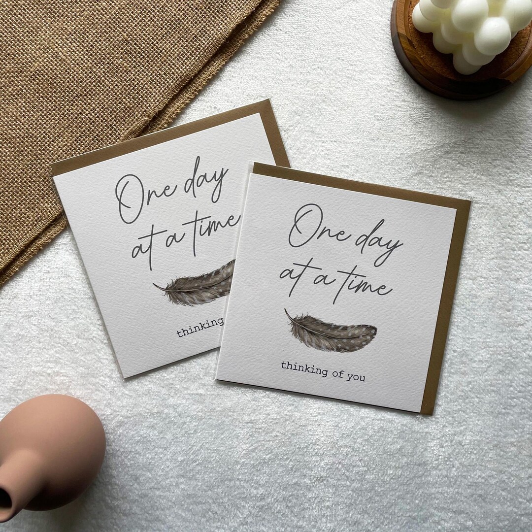 Sympathy Card Thinking of You Greetings Card Blank Card Feather Card ...