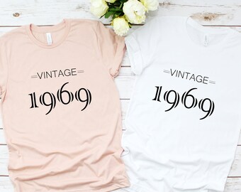 Vintage 1969 Shirt, Funny 57th Birthday Gift, Fifty AF Shirt, Birthday Queen, Custom Birthday Tee