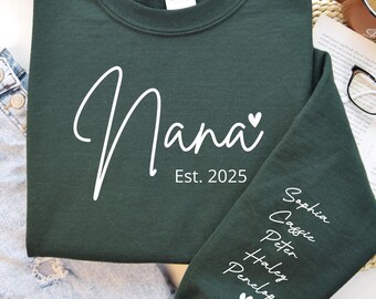 Personalized Nana Sweatshirt: Custom Grandkids Names, Grandma Gift