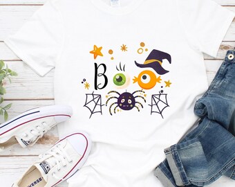 Funny Boo Halloween Shirt, Halloween Family Shirts, Ghost Spider Halloween Tee