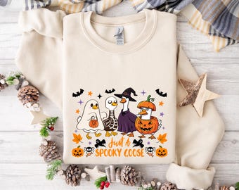 Comfort Colors® Just a Spooky Goose Shirt, Funny Halloween Goose Shirt, Goose in Halloween Costumes Shirt, Spooky Goose Halloween Shirt