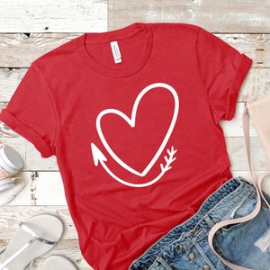Valentines Day Shirt, Heart T-Shirt, Women&#39;s Valentine&#39;s Tee, Heart Love Tee, Valentines Day Gift, Gift for her, Cute Valentines Tee