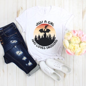 Just A Girl Who Loves Dragons Shirt, Dragon Lover Shirt, Girl Birthday Tee, girls Dragon shirt, Dragon lover gift, , Dragon kids Tee