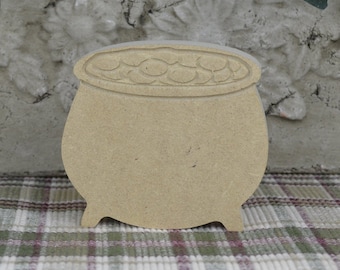 Pot of Gold Wood Cutout- St. Patrick’s Day Craft- Craft for Kids- St Patricks Unfinished- Spring Home Decor- St Paddy’s Day