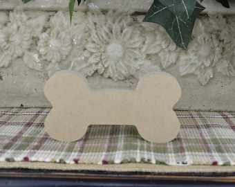 Bone Cutout - DIY Wood Dog Bone Craft- Unfinished Wood Bone Cutout- 3/4" MDF Bone- Dog Decor for Boy's Room- Standing Dog Decor- Dog Bone