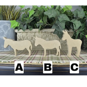 Donkey Wood Mdf Cutout- DIY Donkey Craft - Farm Animal Cutouts- Farmhouse Home Decor- Unfinished Farm Decor for Nursery- Decor for Boys Room