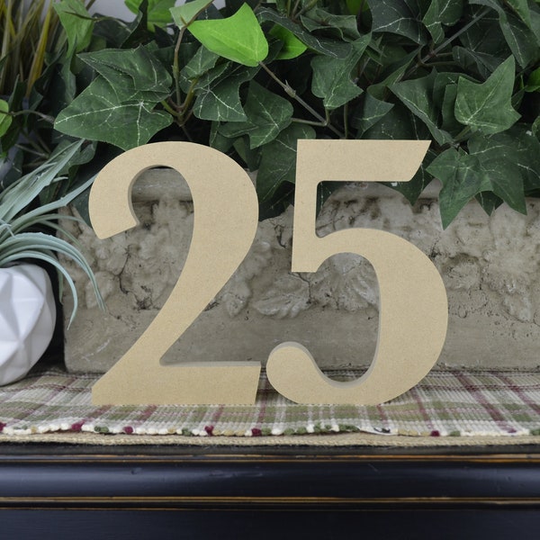 25 Wood Numbers- Christmas 25 Craft- Unfinished Wood Cutout- Free Standing- Christmas Mantle Decor- Crafts for Kids- DIY Christmas Decor