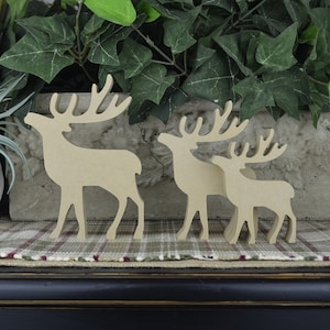 Reindeer Craft- DIY Christmas Wood Crafts for Mantle- Deer Christmas Decoration- Reindeer Crafts for Kids- Reindeer Wood Cutout