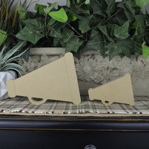 Megaphone Wood Cutout- Cheerleading Wood Craft- Free Standing Megaphone- DIY Cheer Decor- Unfinished Megaphone Craft- Wooden Megaphone