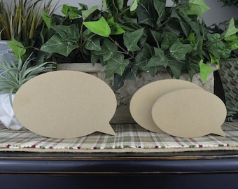 Text Bubble Wood Cutout- DIY Text Bubble- Text Bubble Craft- Unfinished Text Bubble for Mantle Decor- Text Bubble for Teenager Room
