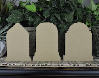 Headstone Wood Cutout- DIY Gravestone Wood Craft- Free Standing Tombstone- Unfinished Halloween Decor- Craft for Kids- Tiered Tray Decor