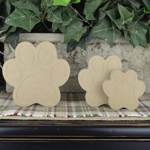 Paw Print Wood Cutout- Dog Paw- FreeStanding- Dog Print Craft for Kids- DIY Unfinished Wood Paw Print- Dog Decoration- Paw for Boy&#39;s Room
