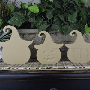 Pumpkin with Hat Wood Cutout- DIY Pumpkin Wood Craft- Tiered Tray Decor- Halloween Pumpkins- Halloween DIY Craft- Halloween Craft for Kids