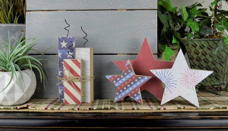 DIY Stars- Wood 4th of July Decor- Independence Day Wood Craft- Star ...
