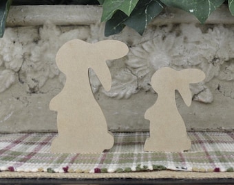 Conejito para decorar bandejas escalonadas - Manualidad de conejito de madera DIY - Decoración de primavera DIY - Conejo de madera - Decoración de granja - Manualidad de conejito de Pascua - Manualidad para niños -