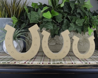 Horseshoe Wood Craft- DIY Horseshoe Cutout- Wood Craft- St Patricks Day Crafts- Unfinished- Tiered Tray Decor- Craft for St. Patricks Day