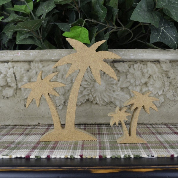 Palm Tree Cutouts- DIY Palm Tree Craft- Unfinished Wood for Beach Decor- Beach Crafts-  Wood Palm Trees- DIY Beach Decor- DIY Summer Decor