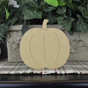 Pumpkin Wood Cutout- DIY Fall Wood Craft- Free Standing- Unfinished Autumn Mantle Decor- Thanksgiving Craft for Kids- Rustic Farmhouse Decor