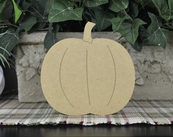 Pumpkin Wood Cutout- DIY Fall Wood Craft- Free Standing- Unfinished Autumn Mantle Decor- Thanksgiving Craft for Kids- Rustic Farmhouse Decor