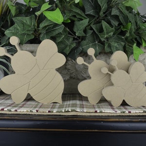 Bee Cutout- Free Standing- Chunky Wood Craft- Bee Craft for kids- Tiered Tray Decor for Spring- Spring Home Decoration- DIY Bee Craft