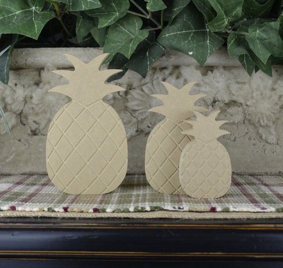 Pineapple Wood Cutout- DIY Summer Craft- Wood Pineapple Craft- Free Standing- Summer Tiered Tray- Crafts for Kids- Farmhouse Home Decor-