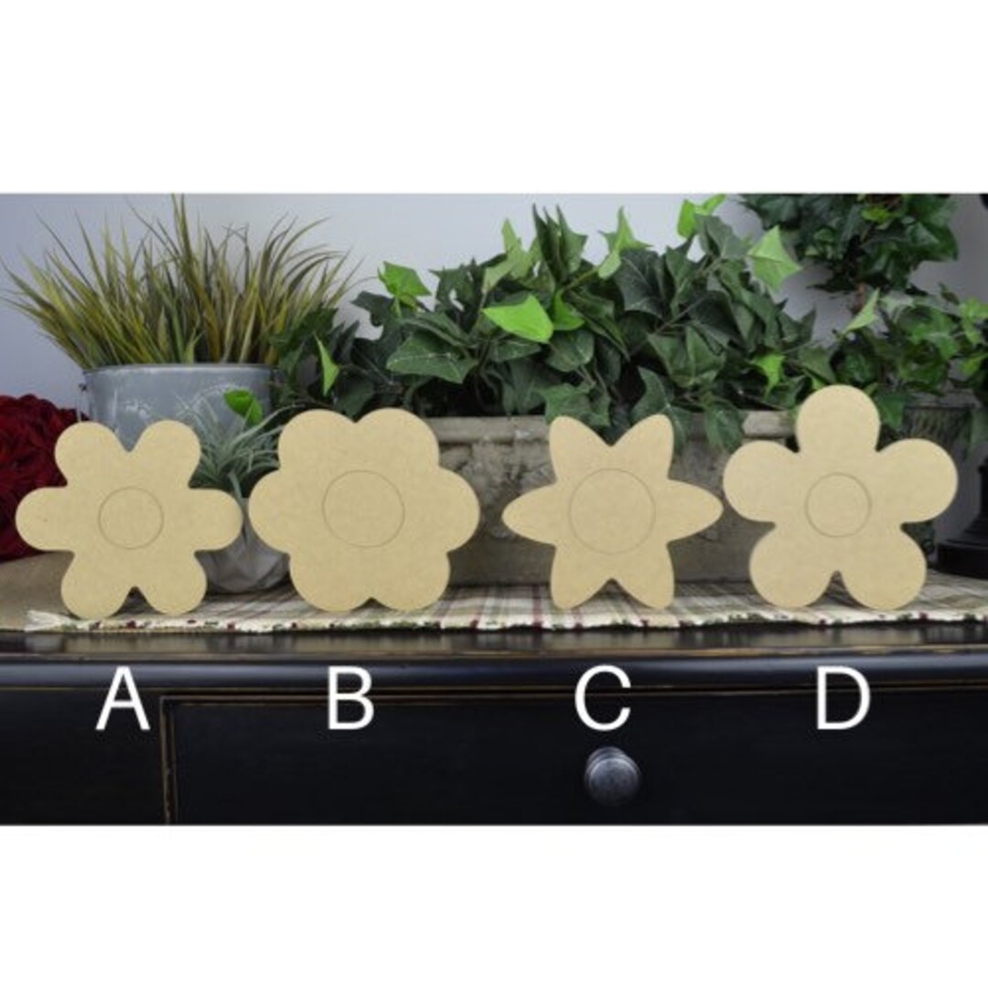 Wood Flower Cutouts- Spring Craft for Kids- DIY Unfinished Wood Flower ...
