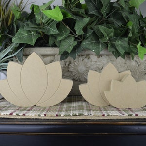 Lotus Flower Cutout- Flower Craft for Kids- DIY Unfinished Wood Lotus- Spring Mantle Home Decor- MDF wood Lotus- Wood Lotus Flower