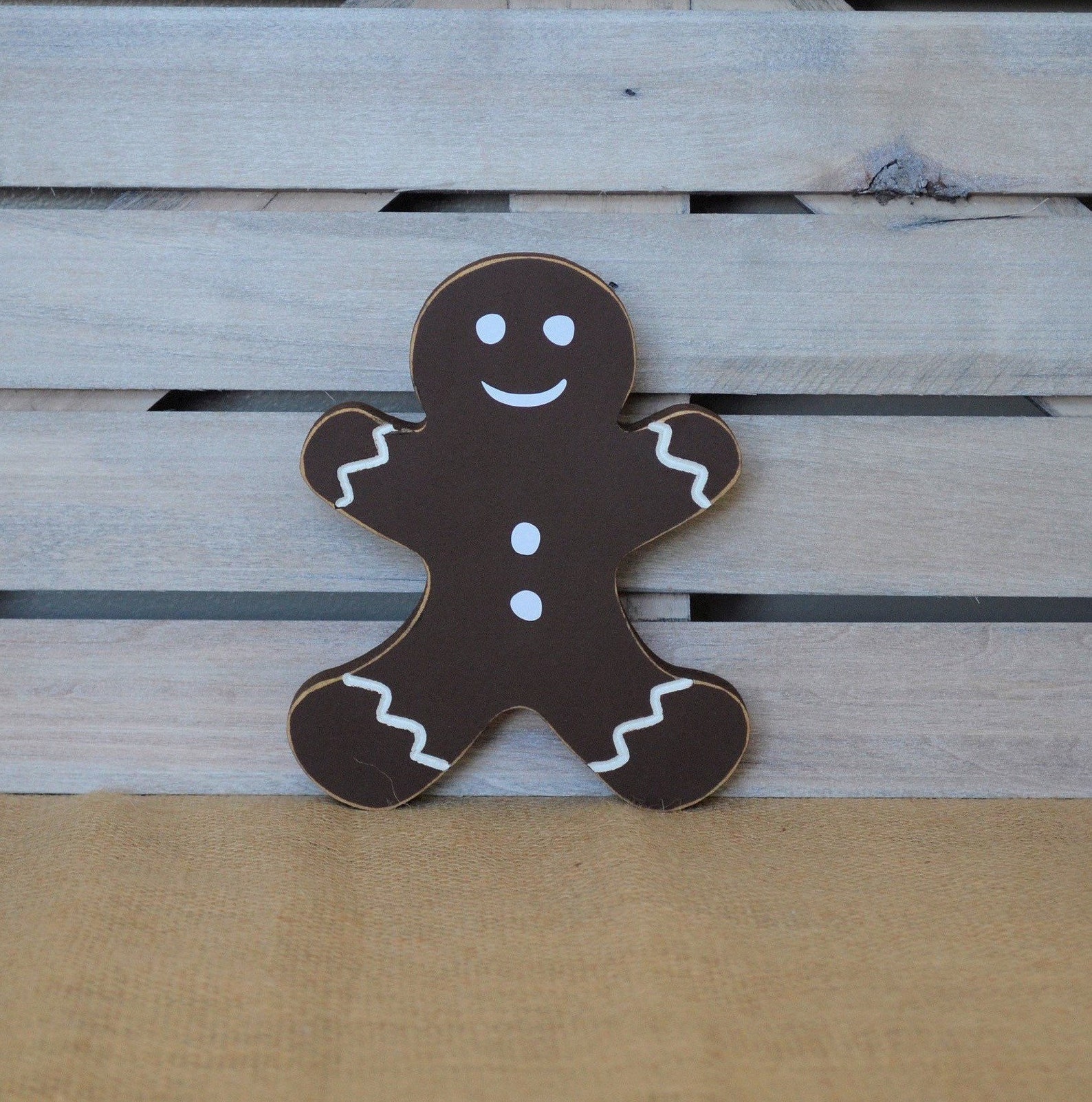 Gingerbread House Wood Cutout With a Gingerbread Man and Etsy