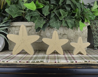 Estrella de mar de madera MDF recortada - Manualidad de estrella de mar de madera para niños - Decoración de verano DIY - Se sostiene por sí sola - Manualidad de playa DIY - Estrella de mar recortada sin terminar