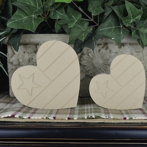 USA Flag Heart Wood Cutout- DIY 4th of July Decor- Independence Day Craft- Summer Craft Project- Flag Craft- Patriotic- Ladies Craft Night