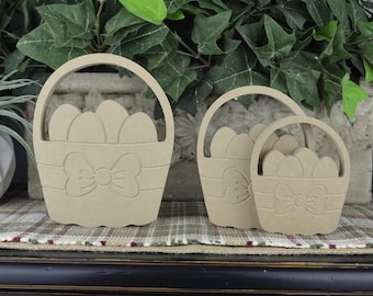 Easter Basket Wood Cutout- FreeStanding- Easter Craft for Kids- DIY Unfinished Easter Craft- Easter Cutout Decoration- DIY Easter Basket