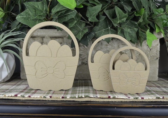 Easter Basket Wood Cutout- FreeStanding- Easter Craft for Kids- DIY Unfinished Easter Craft- Easter Cutout Decoration- DIY Easter Basket