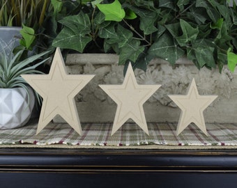 Wood Stars- 4th of July Decor- Independence Day Wood Craft- Star Craft- Farmhouse- Rustic- Patriotic- Summer DIY Craft- Stars for Home Decor