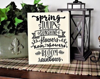 Spring Decor-Wood Sign-Farmhouse Decor-Custom Sign-Spring Sign-Spring Decorations-Spring Wall Art-Subway Art-Spring Home Decor-Sunshine
