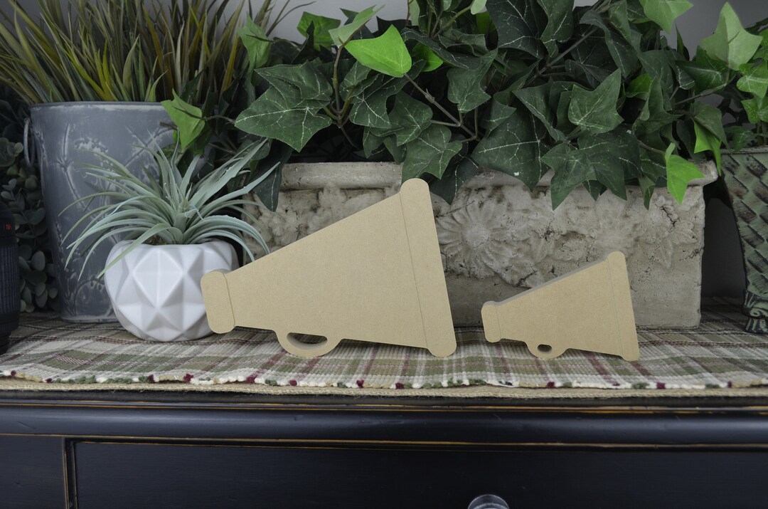 Megaphone Wood Cutout Cheerleading Wood Craft Free Standing Etsy